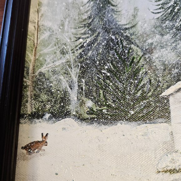 WINTER SCENE OIL PAINTING SIGNED BY ARTIST - Picture 4 of 8